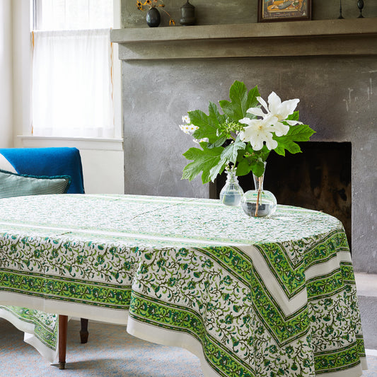Printed Green Tablecloth