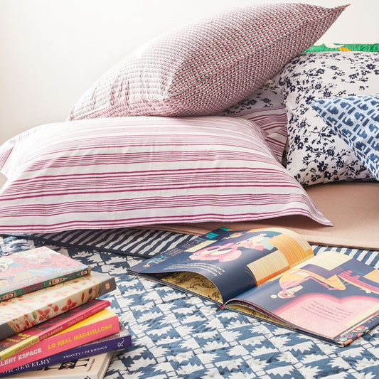 Raspberry Stripe Duvet Cover and Sheets