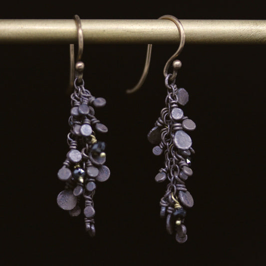 Mimosa Oxidized Earrings with Black Diamonds