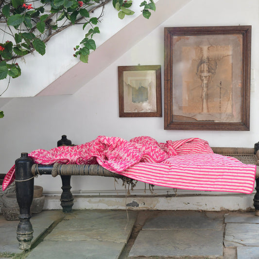 Layla Quilt & Cases in Hot Pink Abbas Print