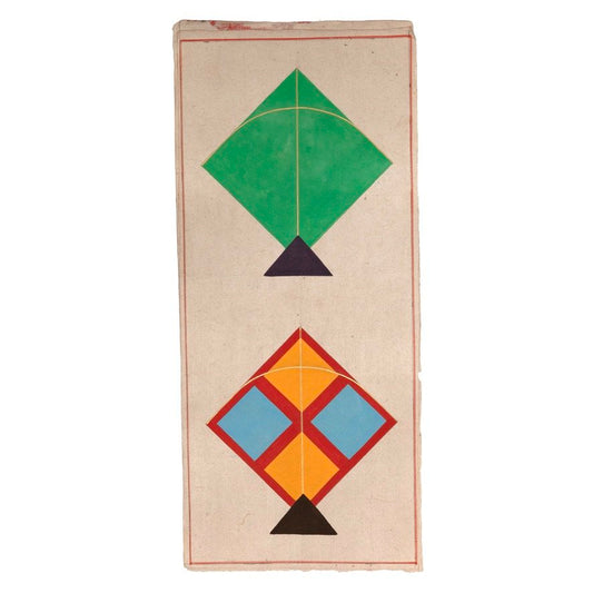 Double Kite Painting - Green/Argyle