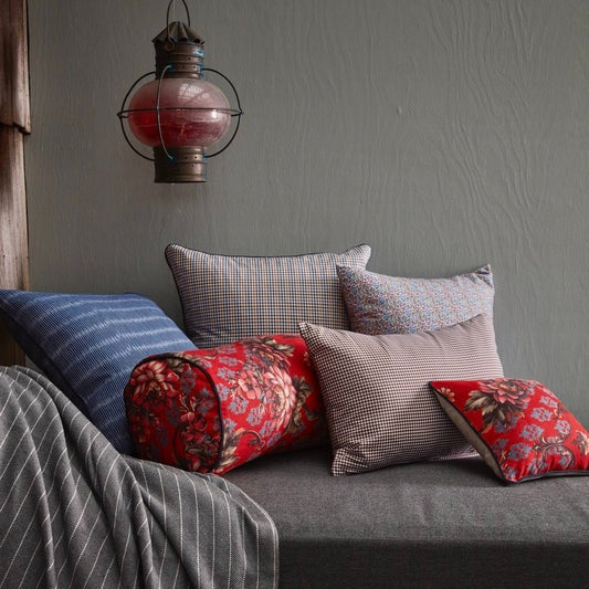 Vintage Russian Roller Print Pillows – Red Floral