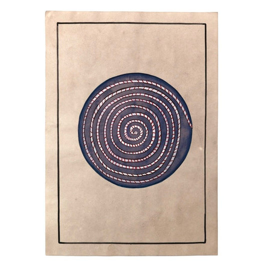 Navy White & Red Spiral Painting
