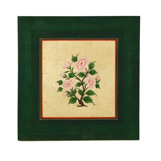 Pale Pink Flowers with Teal Border