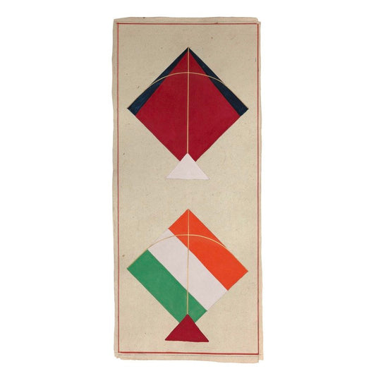 Double Kite Painting - Red/Indian Flag