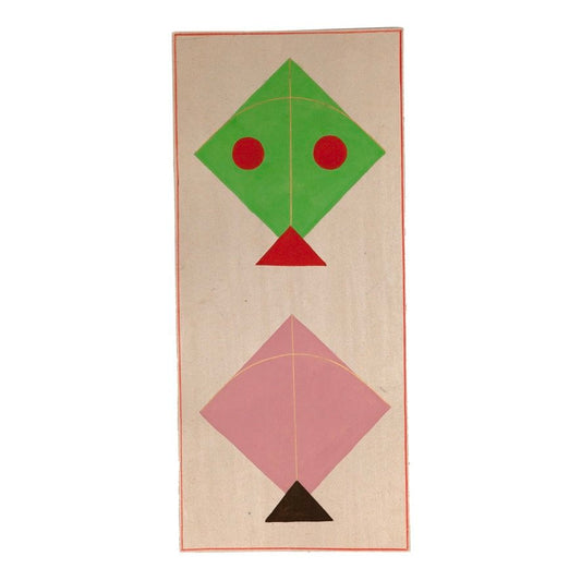 Double Kite Painting - Green/Pink
