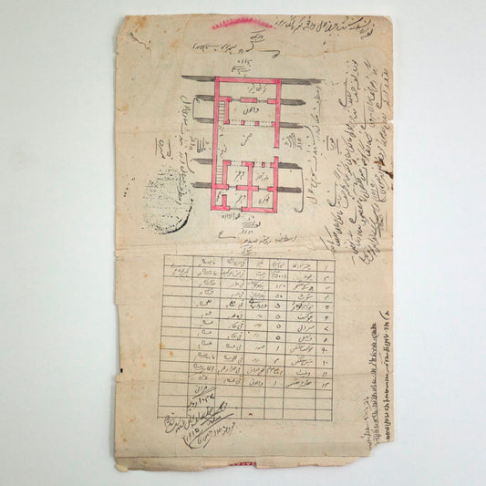 Old Indian Floor Plan, Pink and Black