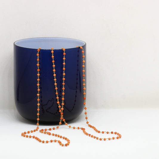 Antique Coral Bead Chain Necklace