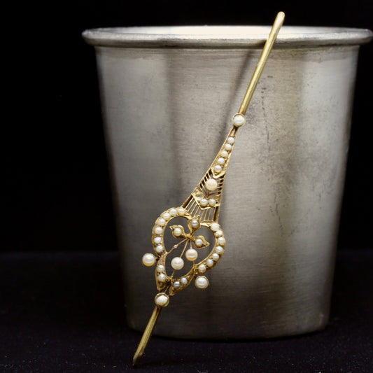 Antique Basra Pearl Brooch