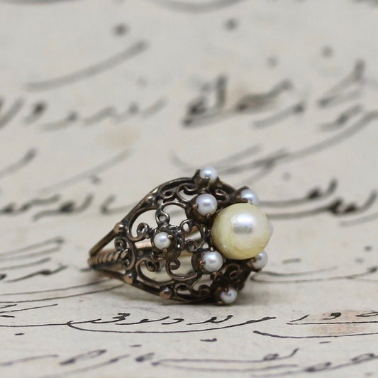 Old Basra Pearl Dome Ring