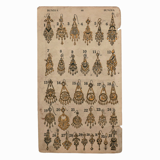 Vintage Indian Jewelry Blush & Gold Assorted Earring Print