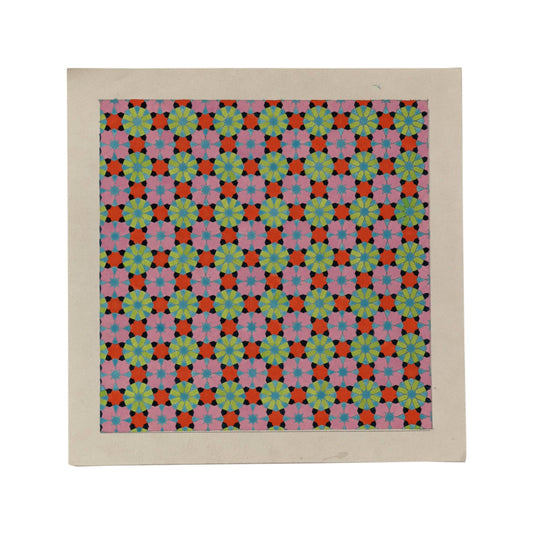 Coral Ground Geometric Color Pattern
