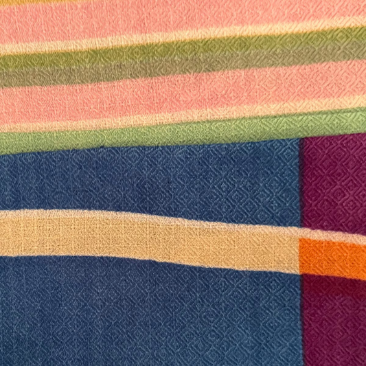 EPICE FW26 GW2632 WOOL/SILK 36'SQ STRIPES SCARF