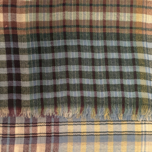 EPICE FW26 SW2626 CHECK SQS WOOL GAUZE SHAWL
