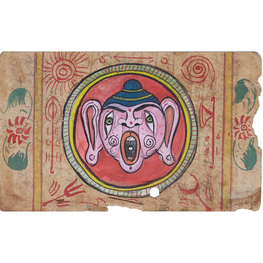Shouting Funny Face Pink on Red