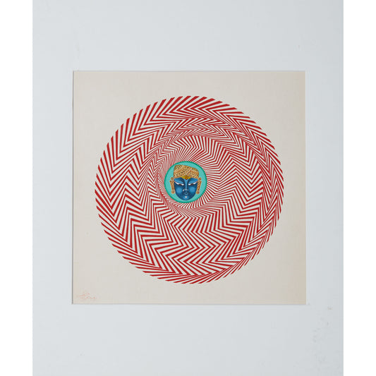 Red Small Krishna Mandala