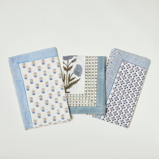 Printed Tablecloth – Open Floral Blues