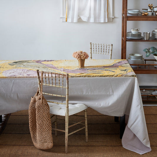 RSA LAY KHADI MARBLE TABLE/THROW 68"X 120"