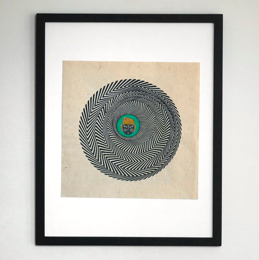 Navy Small Krishna Mandala