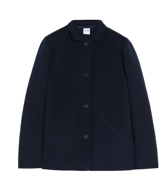 ASPESI FINE DBL WOOL UNLINED JACKET CHOCOLATE BROWN
