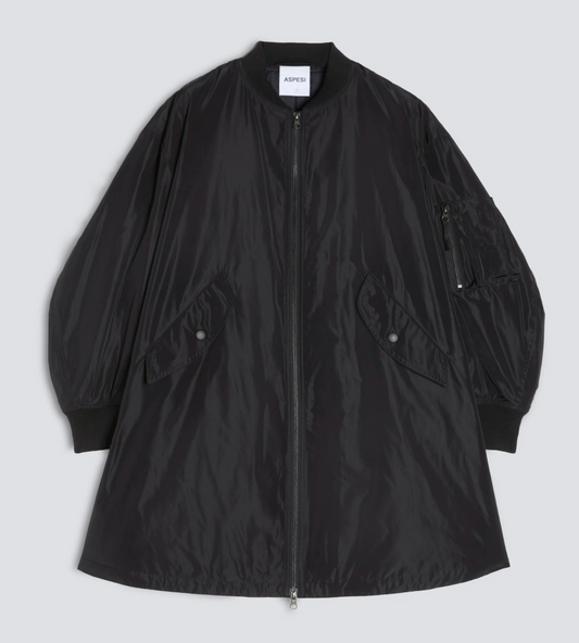 ASPESI  FW26 NYLON GUIBB BOMBO JACKET BLACK