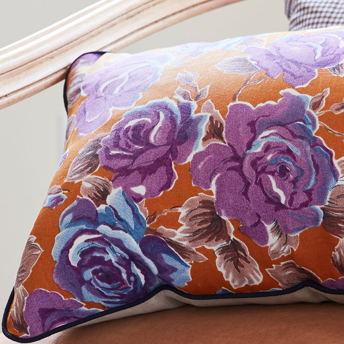 Vintage Russian Roller Print Floral Pillows